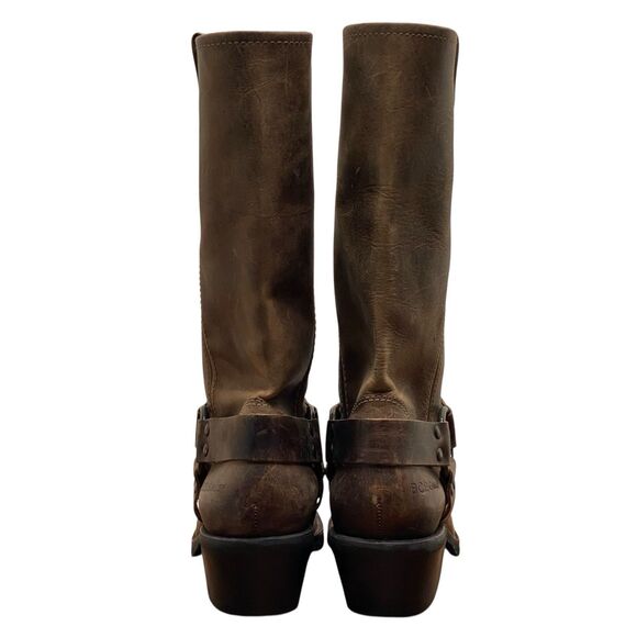 VTG BCBG Brown Leather Women's Sz 8.5 B Harness Western Biker Boots (HF29) - Picture 4 of 9